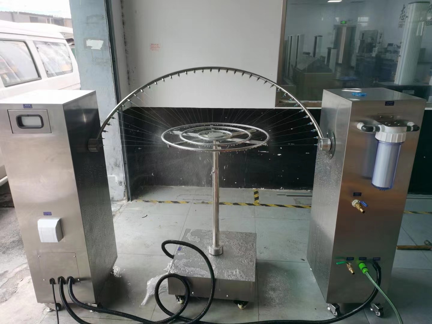 開放式淋雨試驗示意圖